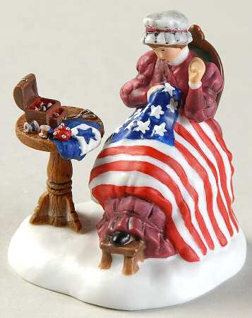 New England Village Sewing The Stars And Stripes - Boxed