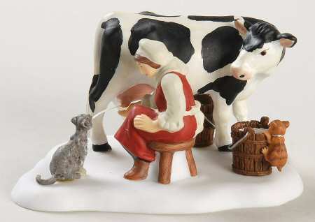 New England Village Milking The Cow - Boxed