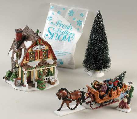 New England Village Sawyer Family Tree Farm - Boxed