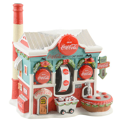 North Pole Village Coca-Cola Bottle Caps - With Box
