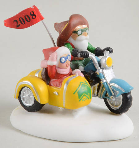 North Pole Village Ncc Motorcycle Elves - With Box