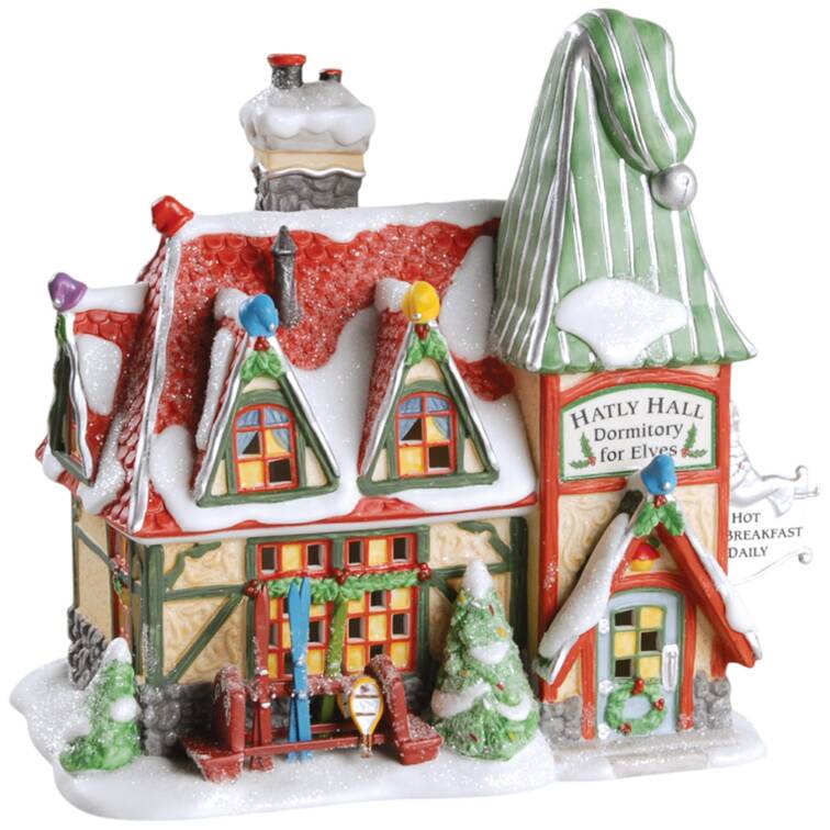 North Pole Village Hatly Hall-Dormitory For Elves - Boxed