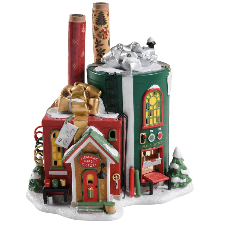 North Pole Village Wrapping Paper Factory - Platinum Key - With Box Bx681