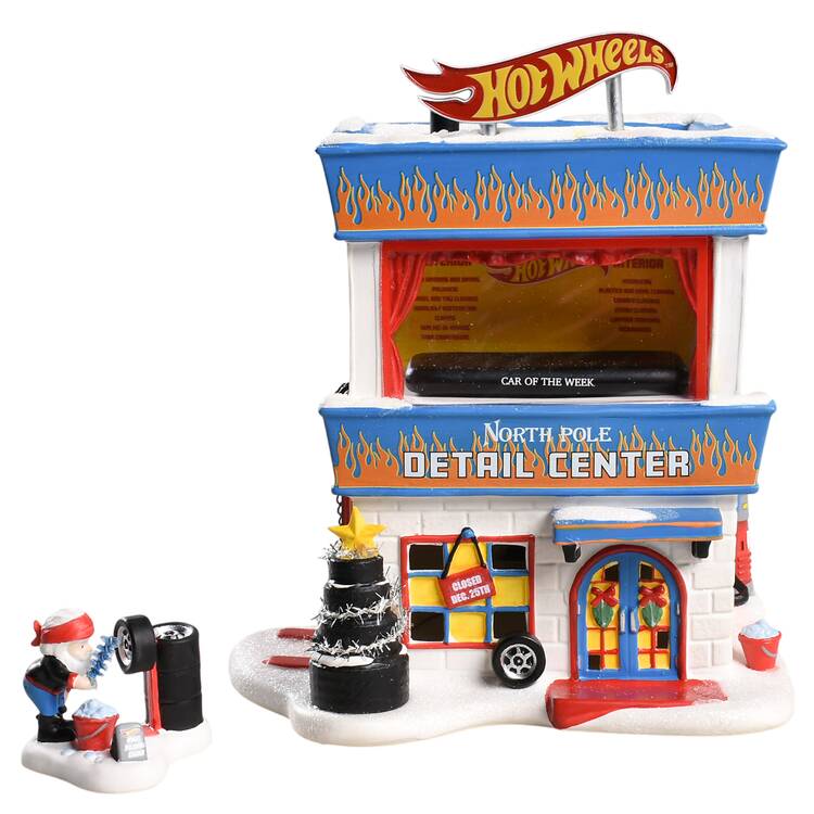 North Pole Village Hot Wheels Detail Center - With Box Bx678