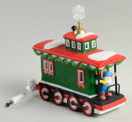 North Pole Village Northern Lights Caboose - With Box