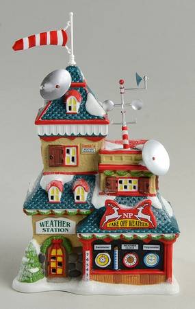 North Pole Village North Pole Weather Station - With Box