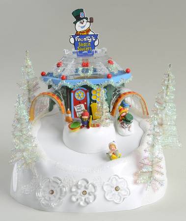 North Pole Village Frosty's Sled's N' Saucers - With Box