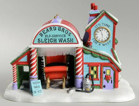 North Pole Village Beard Bros. Sleigh Wash - Boxed