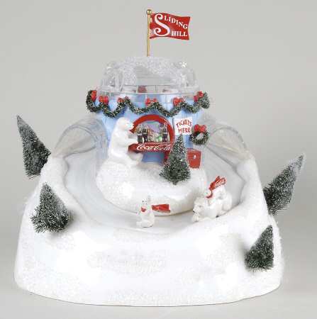 North Pole Village Coca-Cola Sliding Hill - Boxed