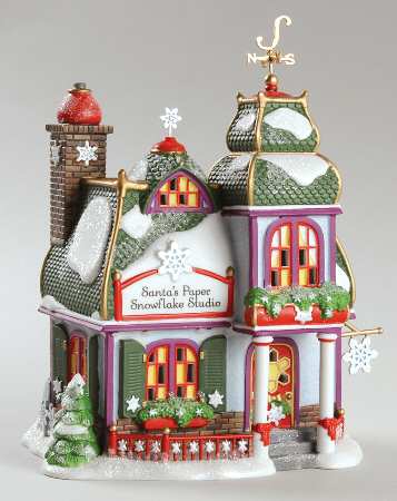North Pole Village Santa's Paper Snowflake Studio - Boxed