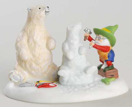 North Pole Village Polar Carving - With Box