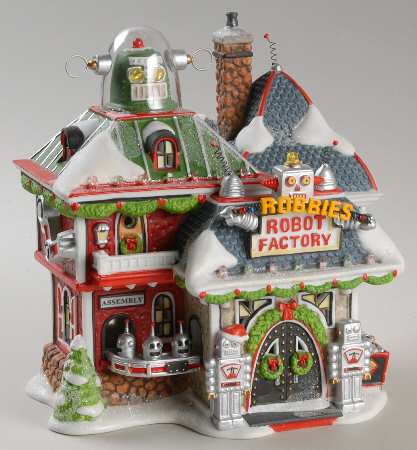 North Pole Village Robbie's Robot Factory - With Box