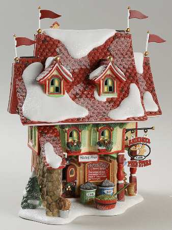 North Pole Village Reindeer Flying Feed Store - Boxed