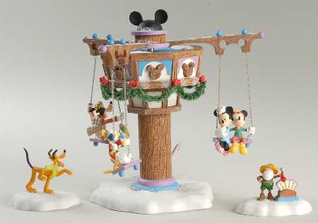 North Pole Village Swinging Disney Fab 5 - With Box Bx347
