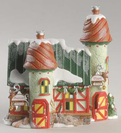 North Pole Village Reindeer Stables-Prancer & Vixen - With Box 235