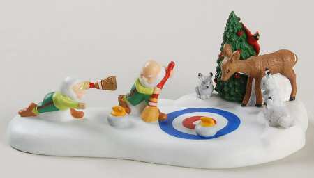 North Pole Village The North Pole Curling Team - Boxed