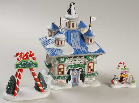 North Pole Village North Pole Penguin Visitors Center - With Box Bx378