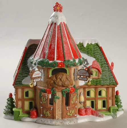 North Pole Village Reindeer Stables-Comet/Cupid - Bx384 With Box