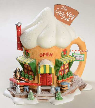 North Pole Village The Egg Nog Pub - Wtih Box