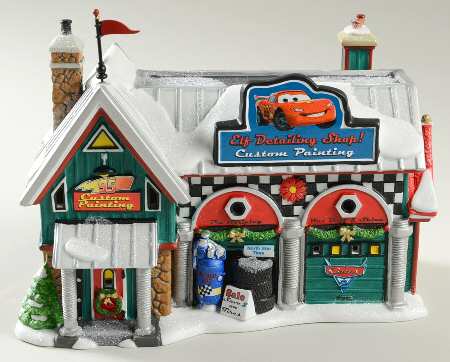 North Pole Village Cars Holiday Detail Shop - Bx429 With Box