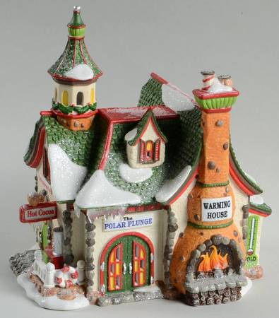 North Pole Village The Polar Plunge Warming House - Boxed