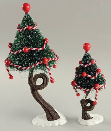 North Pole Village Peppermint Trees - Boxed by Department 56