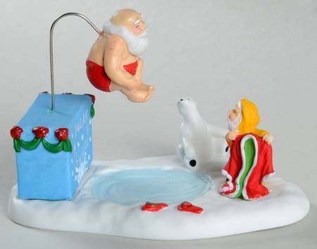 North Pole Village Santa's Polar Plunge - Boxed