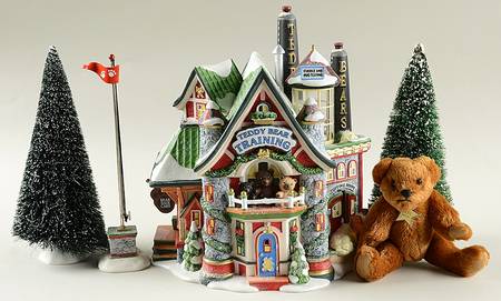 North Pole Village Teddy Bear Training Center - With Box