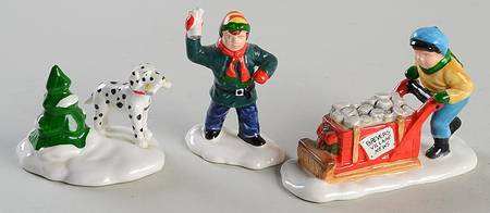 Snow Village Early Morning Delivery-Set Of 3 - Boxed
