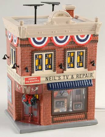 Snow Village Neil's Tv & Repair - With Box Bx1310