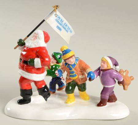 Snow Village Here Comes Santa  - Royal Dutch - With Box