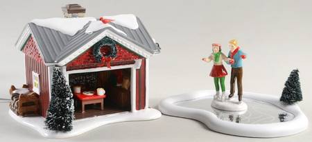 Snow Village Holiday Skating Party - With Box Bx1321