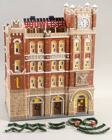 Snow Village Budweiser Brewery - With Box-Bx559