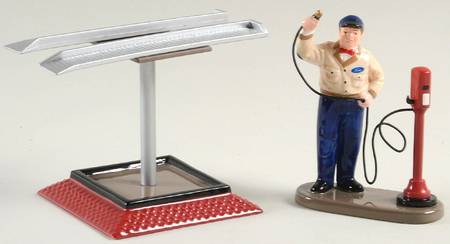 Snow Village Quality Service At Ford-Set Of 2 - With Box