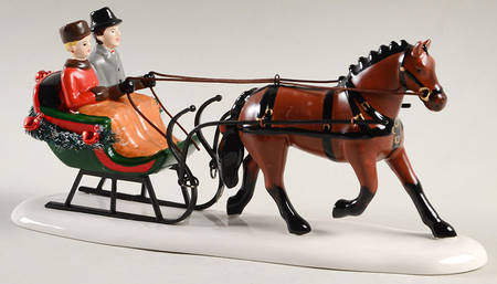 Snow Village Sleigh Bell Ride - With Box Bx1329