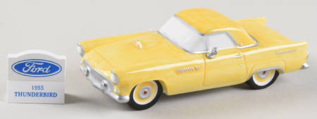 Snow Village 1955 Ford Thunderbird-Yellow - Boxed