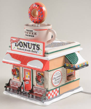 Snow Village Doug's Donut Shop - With Box Bx1351