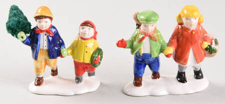 Snow Village Through The Woods-Set Of 2 - Boxed