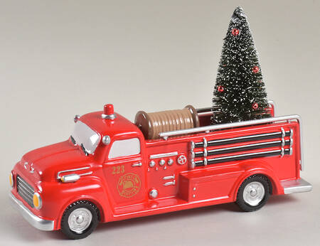 Snow Village Engine 223 Pump Truck - Bx1370 With Box