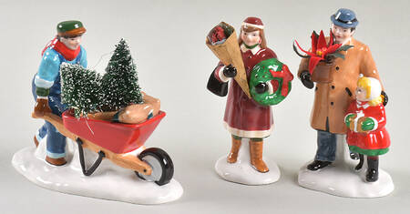 Snow Village Christmas Visit To The Florist-Set Of 3 - Boxed