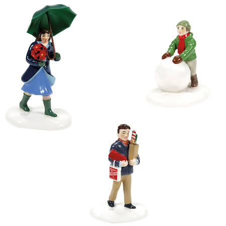 Snow Village Friends & Neighbors Set Of 3 - Bx1390 With Box