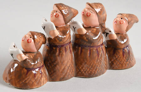 Snow Village Monks-A-Caroling - No Box