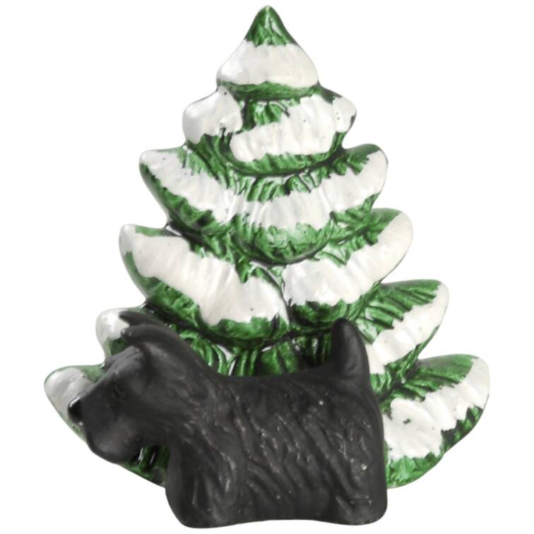 Snow Village Scottie With Tree - Nb850, No Box