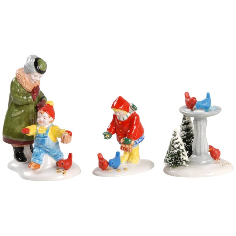 Snow Village Feeding The Birds - With Box Bx866