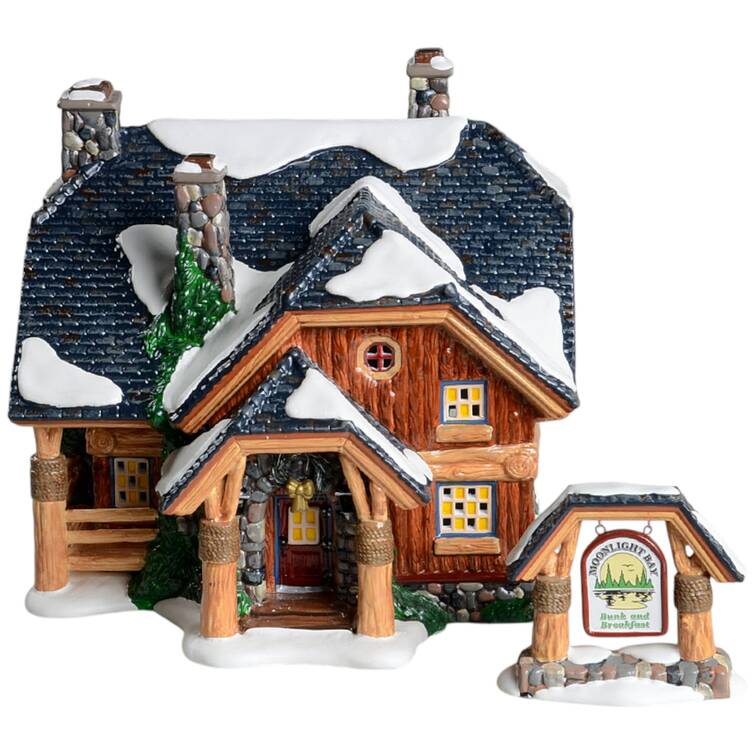 Snow Village Moonlight Bay Bunk Bed & Break-Set Of 2 - With Box Bx817