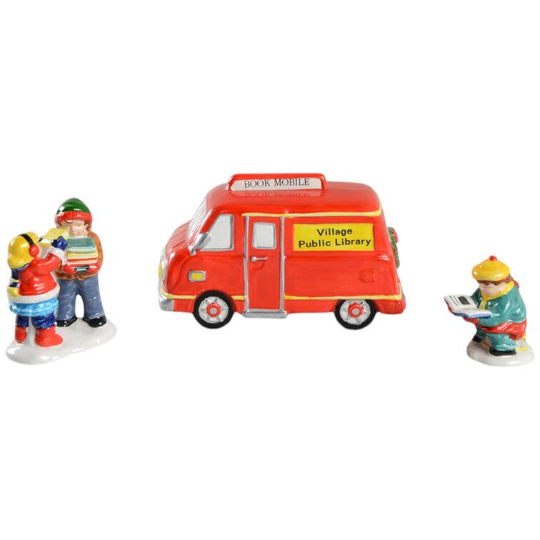 Snow Village Check It Out Bookmobile-Set Of 3 - Bx370 With Box by Department 56