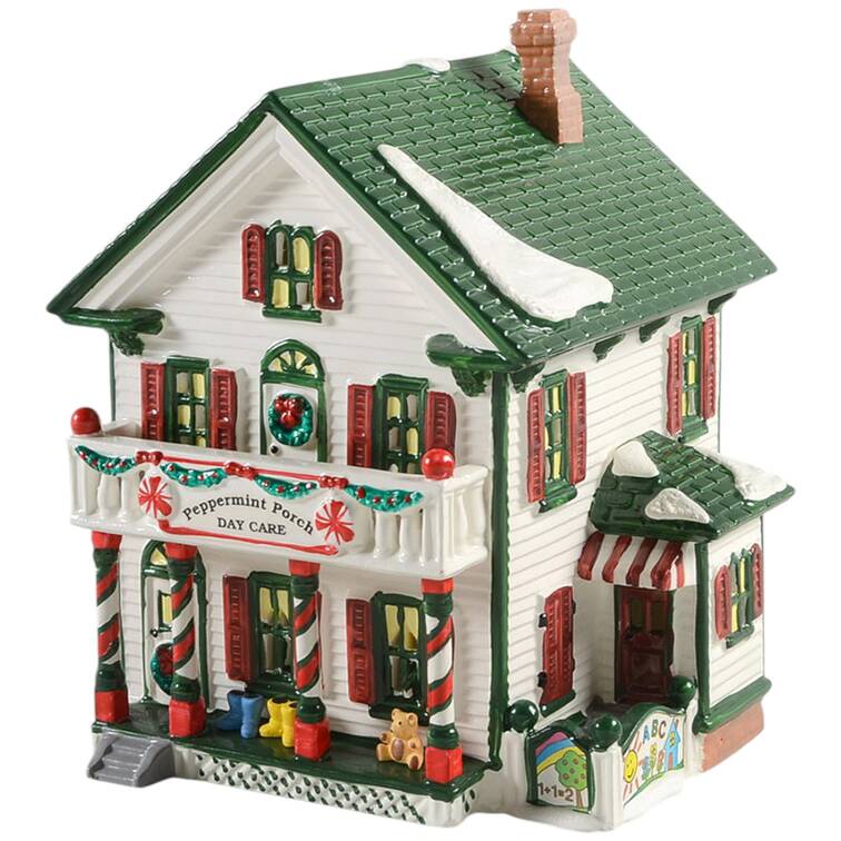 Snow Village Peppermint Porch Daycare - Bx361 With Box by Department 56