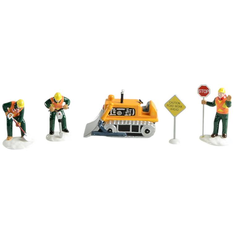 Snow Village Men At Work-Set Of 5 - Boxed