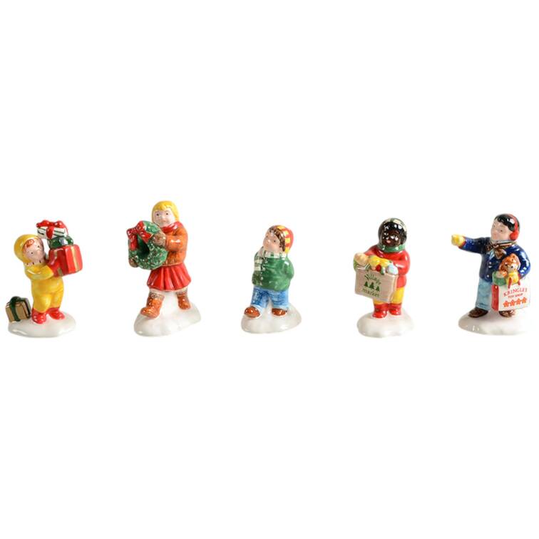 Snow Village Christmas Kids-Set Of 5 - No Box