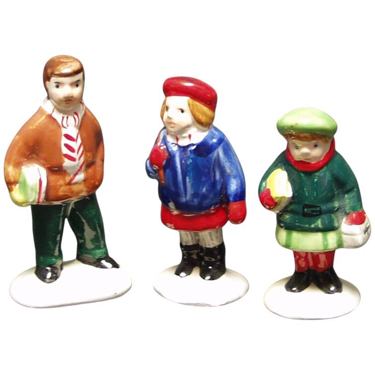 Snow Village School Children-Set Of 3 - No Box